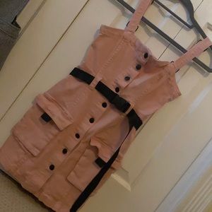 XXS Pink denim buckle dress